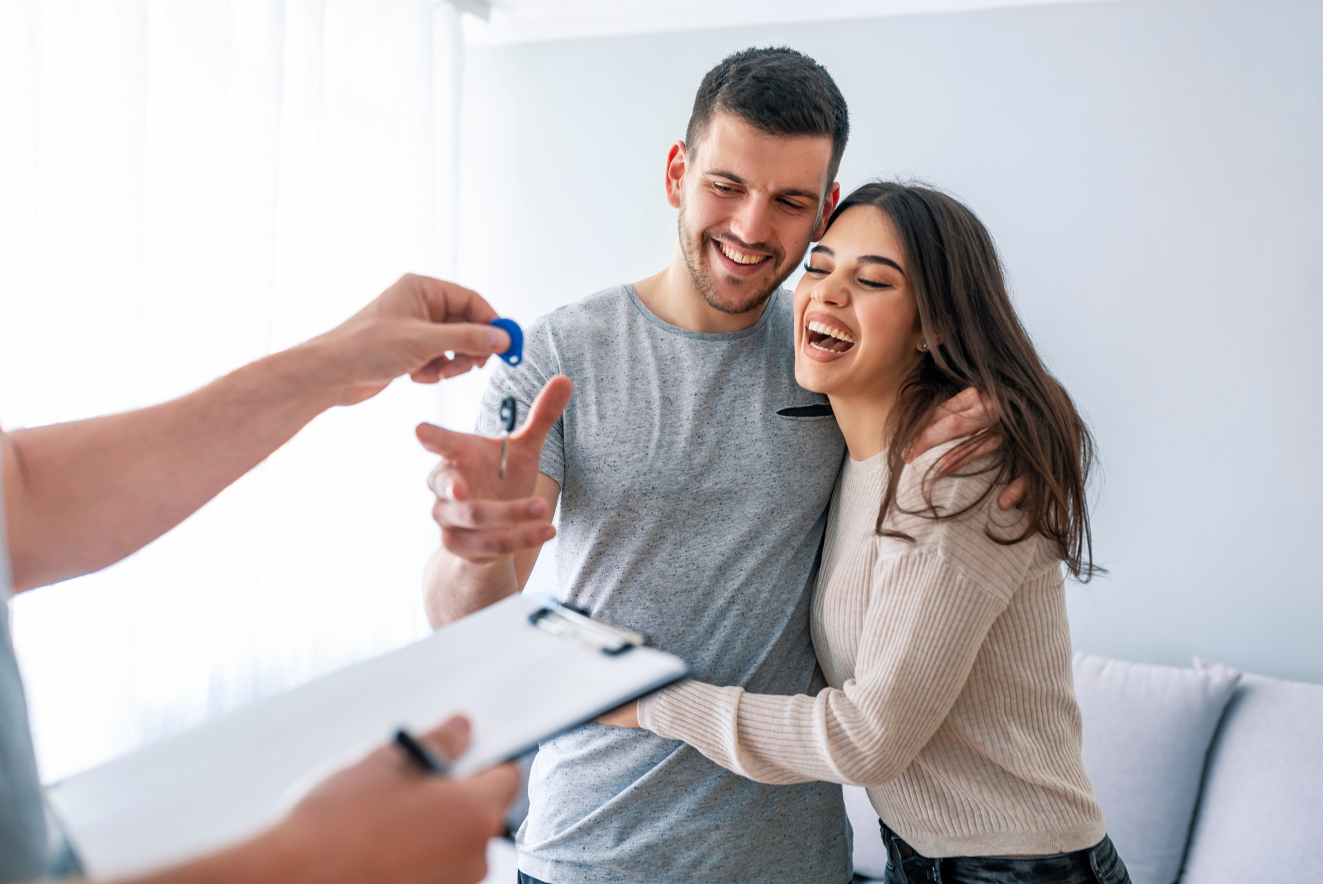 Couple receiving their keys
